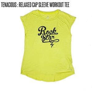 Bright yellow Lularoe tenacious tee